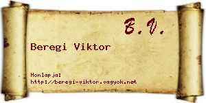 Beregi Viktor névjegykártya